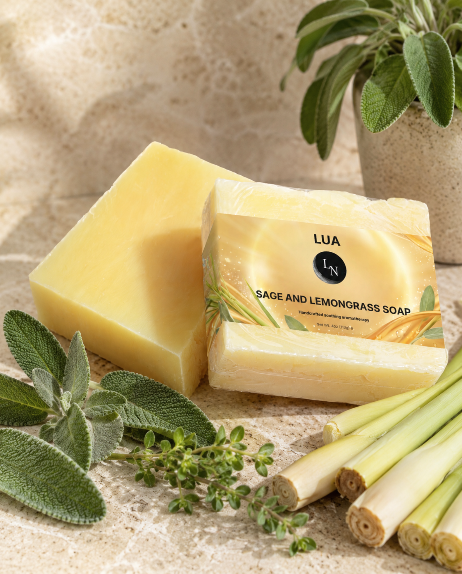 Handcrafted Sage & Lemongrass Soap
